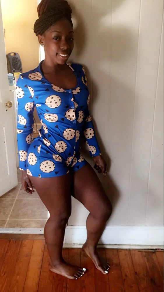 Trendy Printed Slim-Fit Sexy Bodysuit and Pajamas