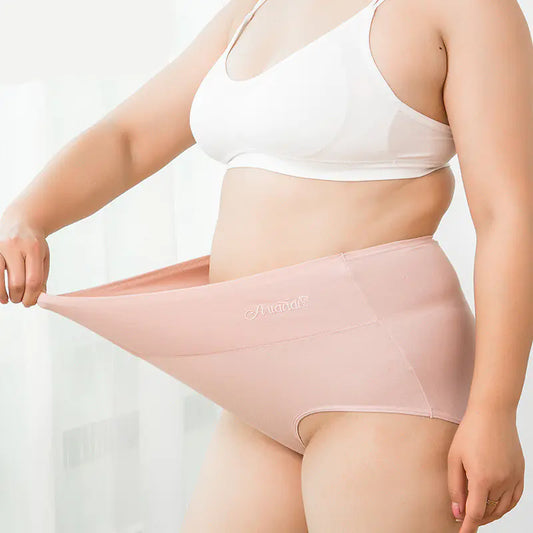 Plus Size Women's High-Waisted Cotton Underwear