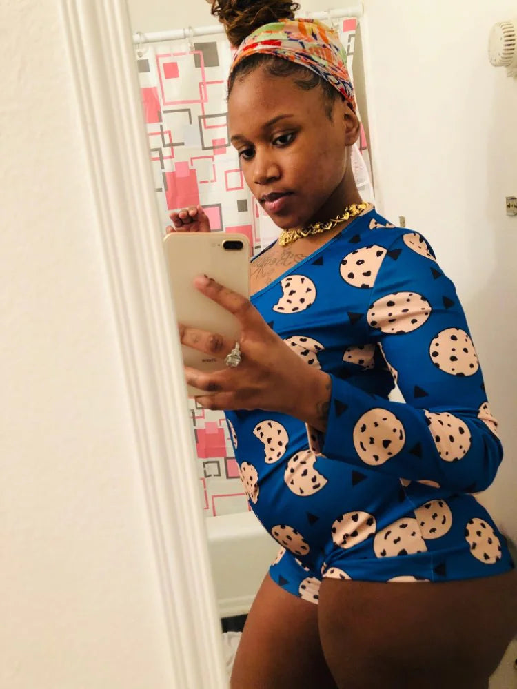 Trendy Printed Slim-Fit Sexy Bodysuit and Pajamas